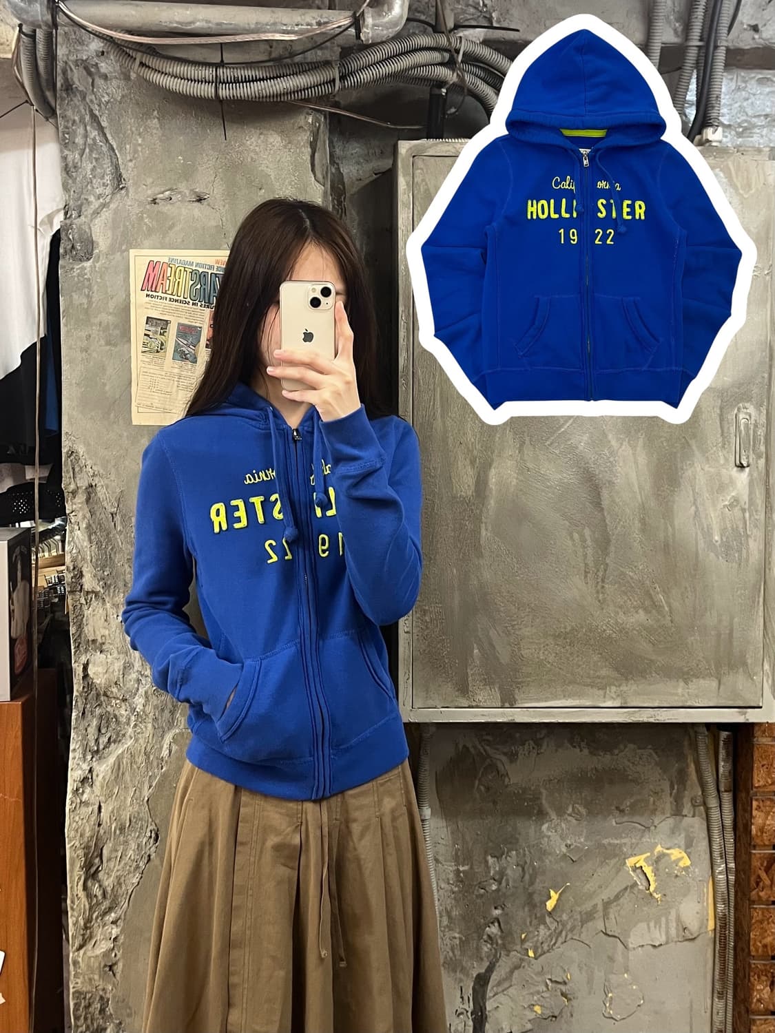 홀리스터 후드집업 블루 S #csz802 상품이미지1