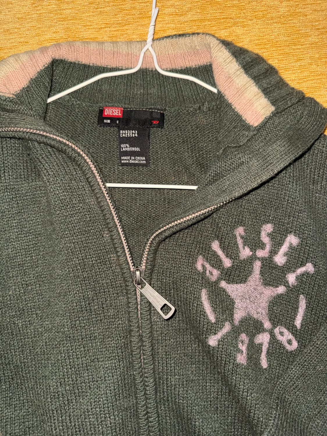 디젤 빈티지 램스울 니트집업 S 상품이미지2