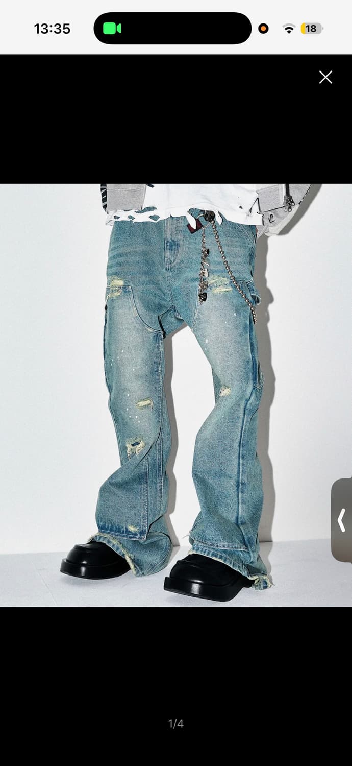 스키즘 인듀싱 double knee boot cut jean 데님 상품이미지1