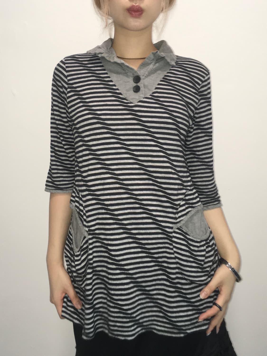 jpn vintage stripe cargo pocket t shirt 상품이미지2