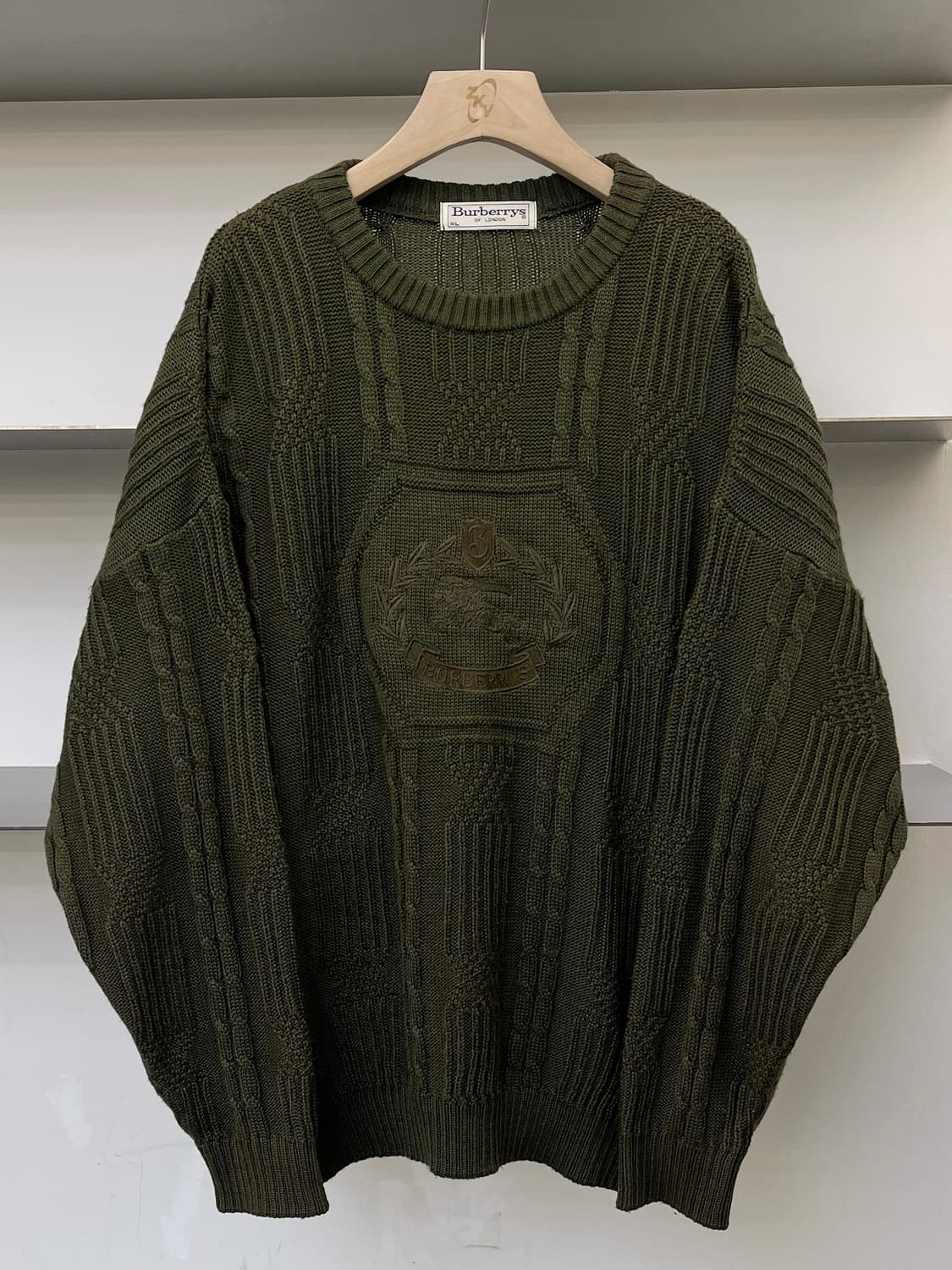 버버리 90s 퀘스트리안 나이크 케이블 니트 상품이미지1