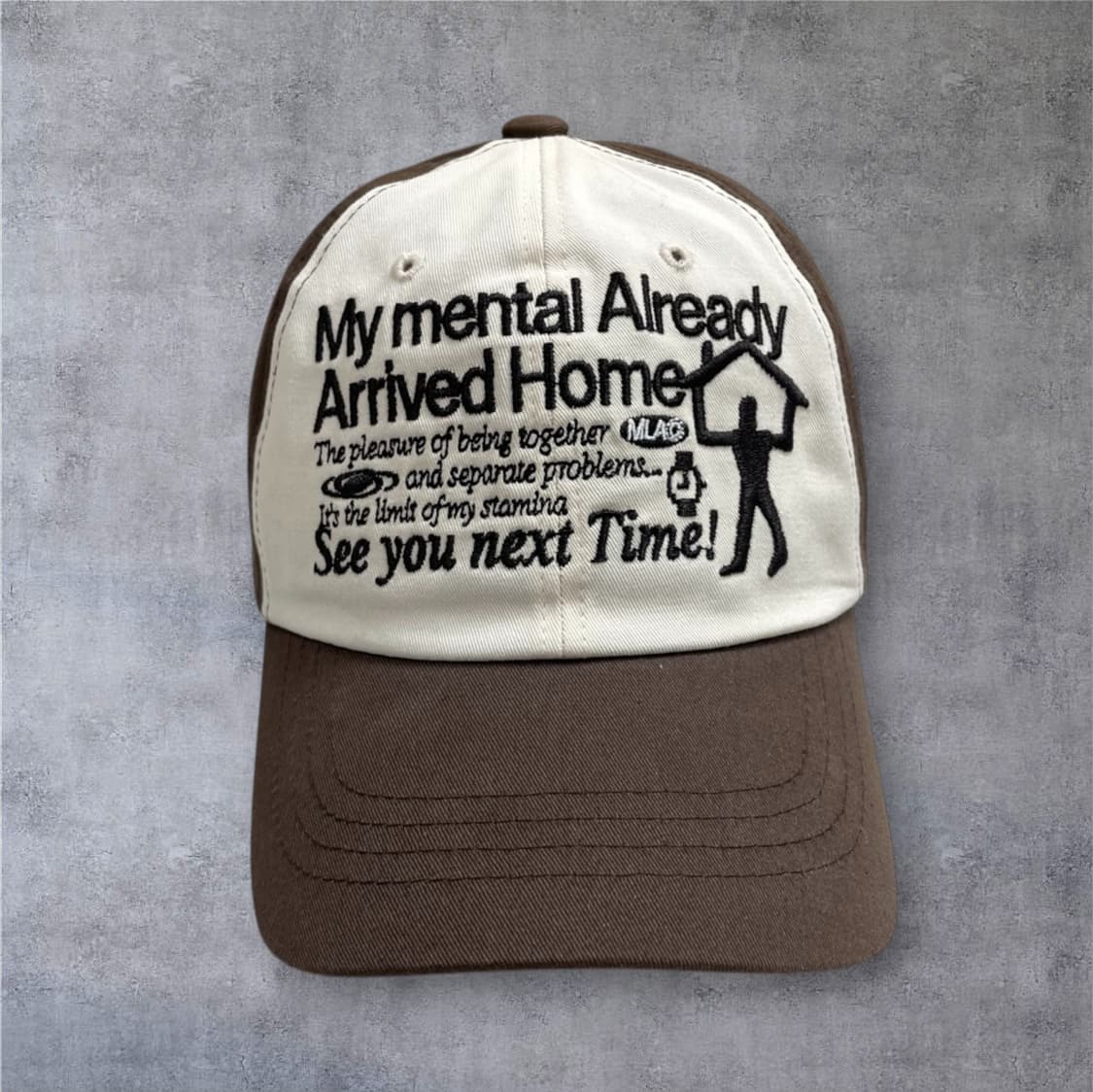 밀로 아카이브 Millo Archive 브라운 투톤 레터링 볼캡 상품이미지1