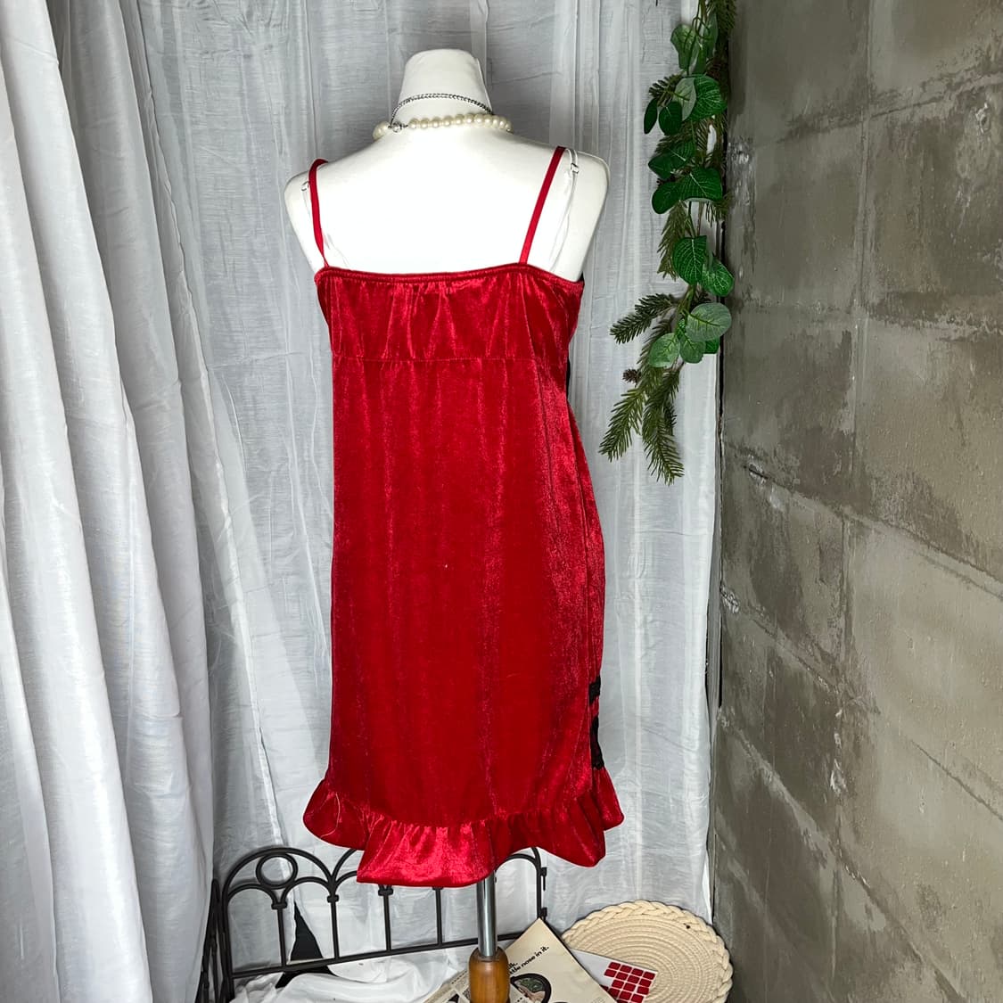 고스 레이스 벨벳 원피스  상품이미지5