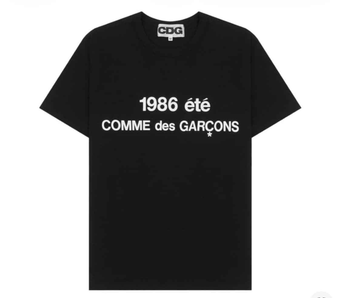CDG 1986 Comme des Garcons T-Shirt Black 상품이미지1