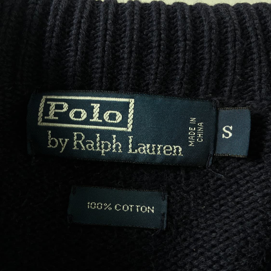 Polo  폴로 랄프로렌 90,s 자수 코튼 네이비 반집업 니트 상품이미지5