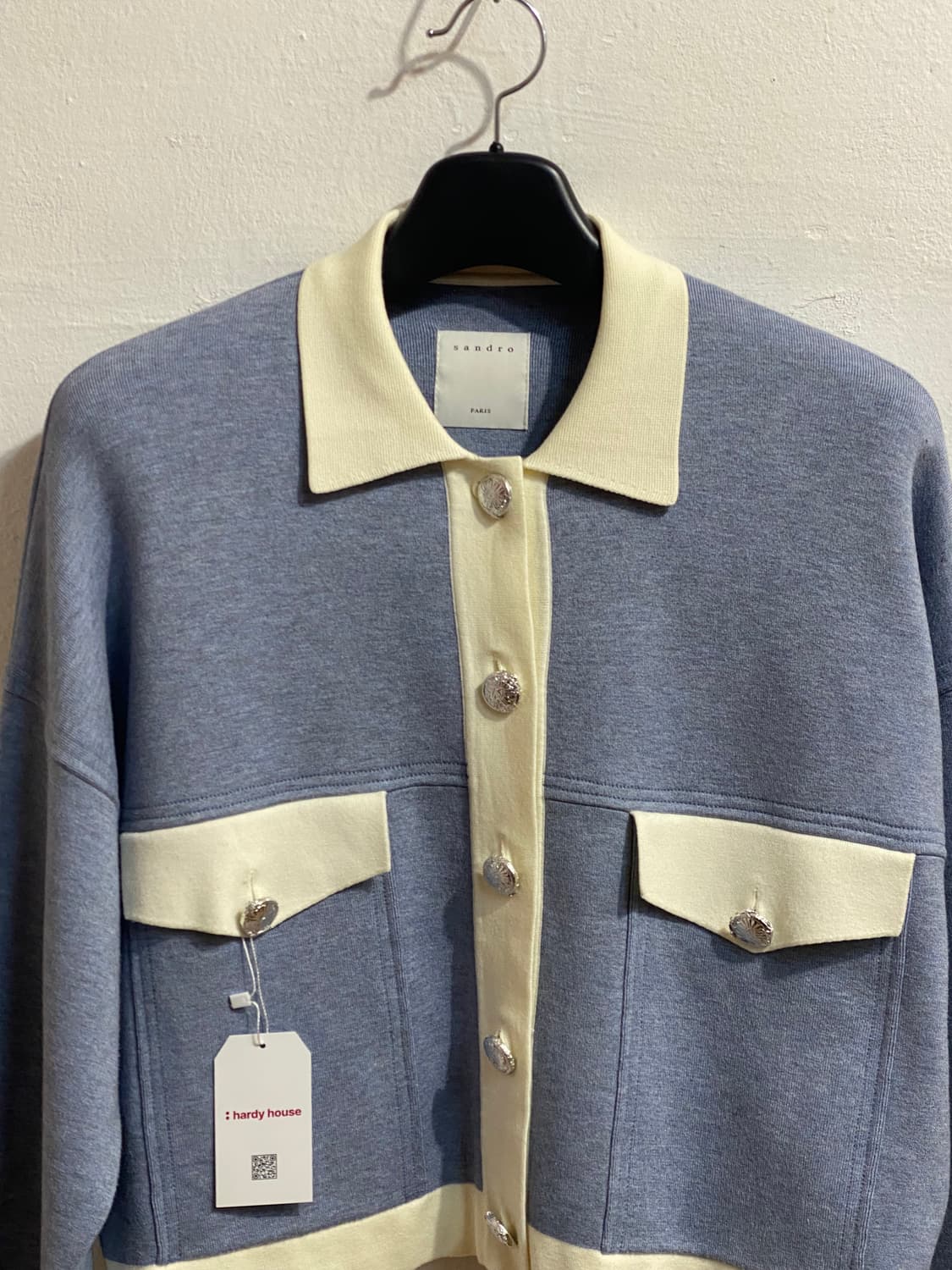 산드로 파리 배색 크롭 니트 자켓 상품이미지2