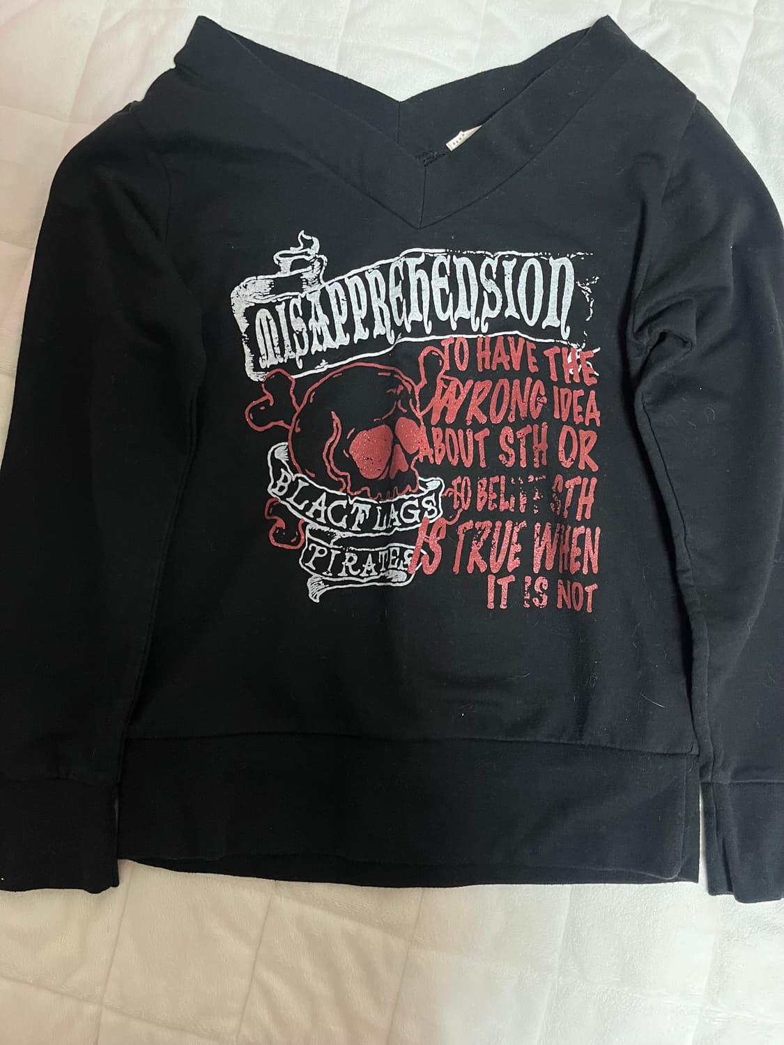 G.F 해골 글리터 슬리브맨투맨 상품이미지1