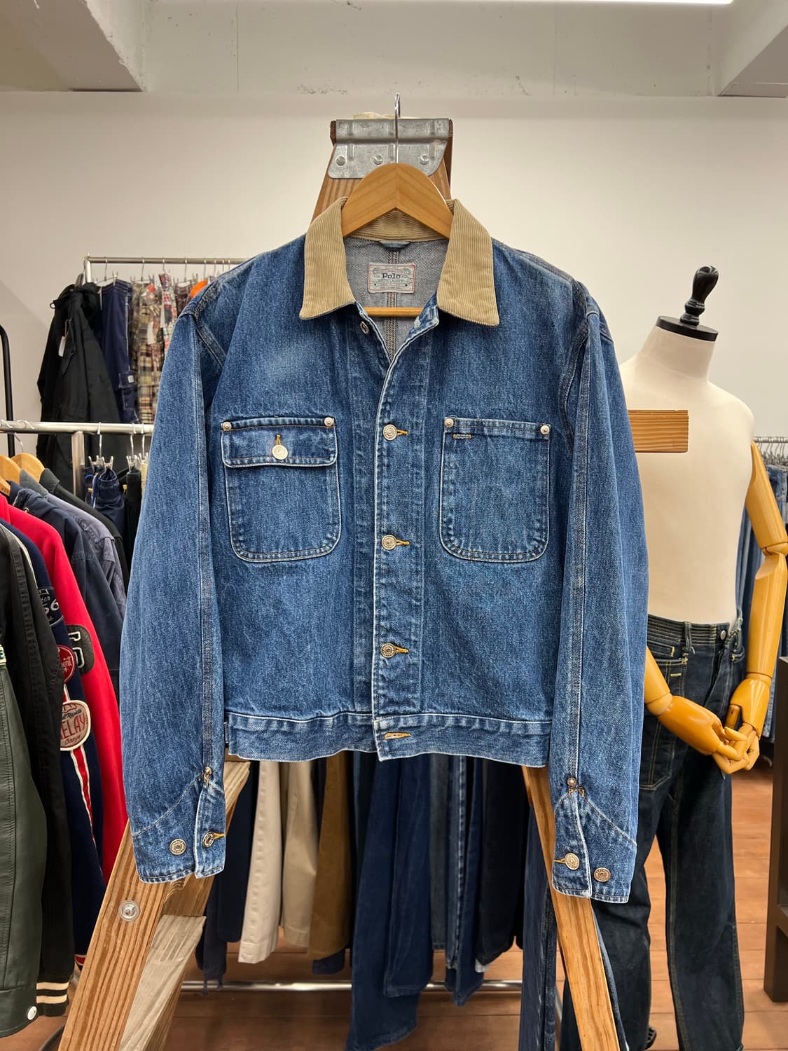 (95)90s 폴로 던가리 데님 트러커 자켓 상품이미지1