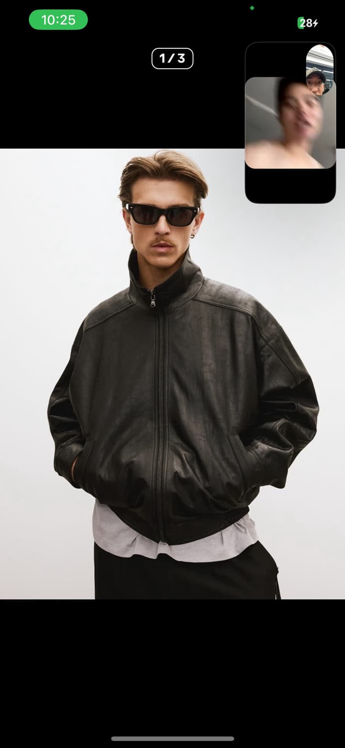 렉토 25ss 하이넥 레더 m사이즈 상품이미지1