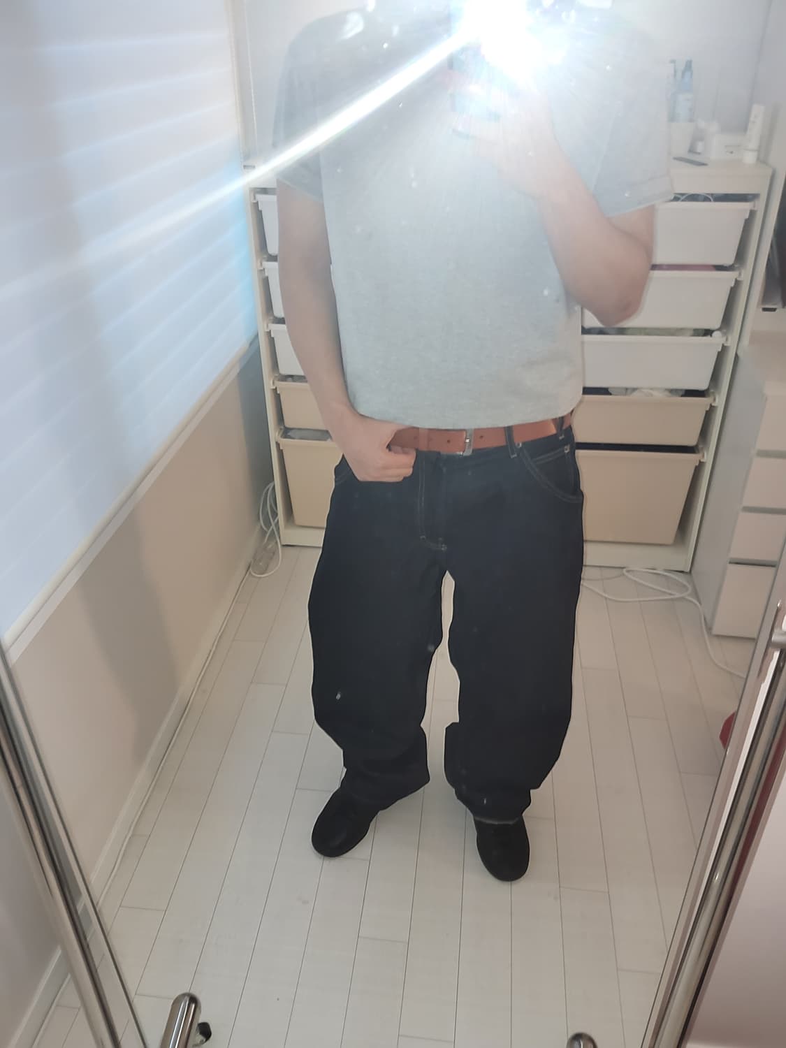 Zara 배기핏 팬츠 인디고 상품이미지3