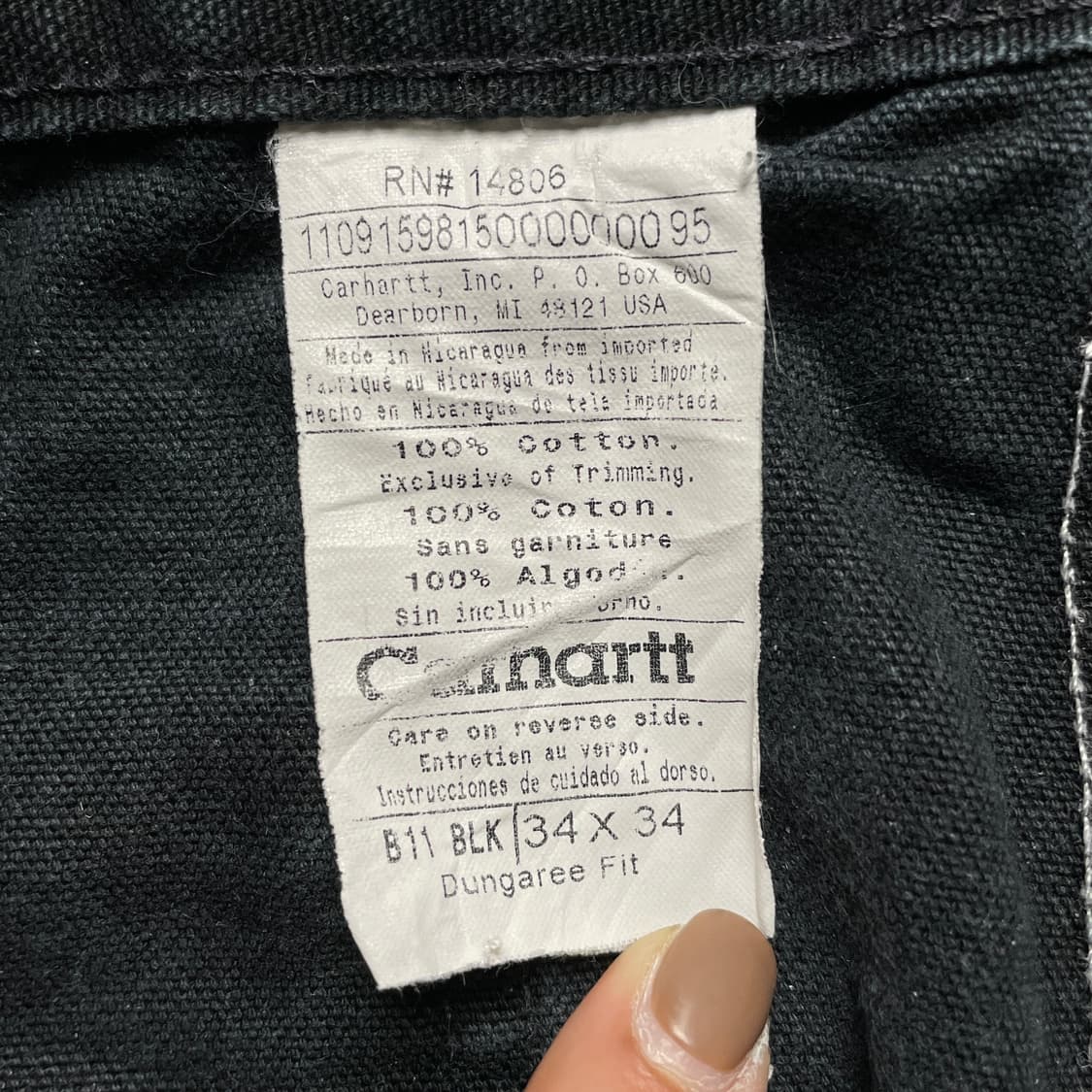 CARHARTT 00s 칼하트 B11 싱글니 카펜터 워크팬츠 A00932 상품이미지10