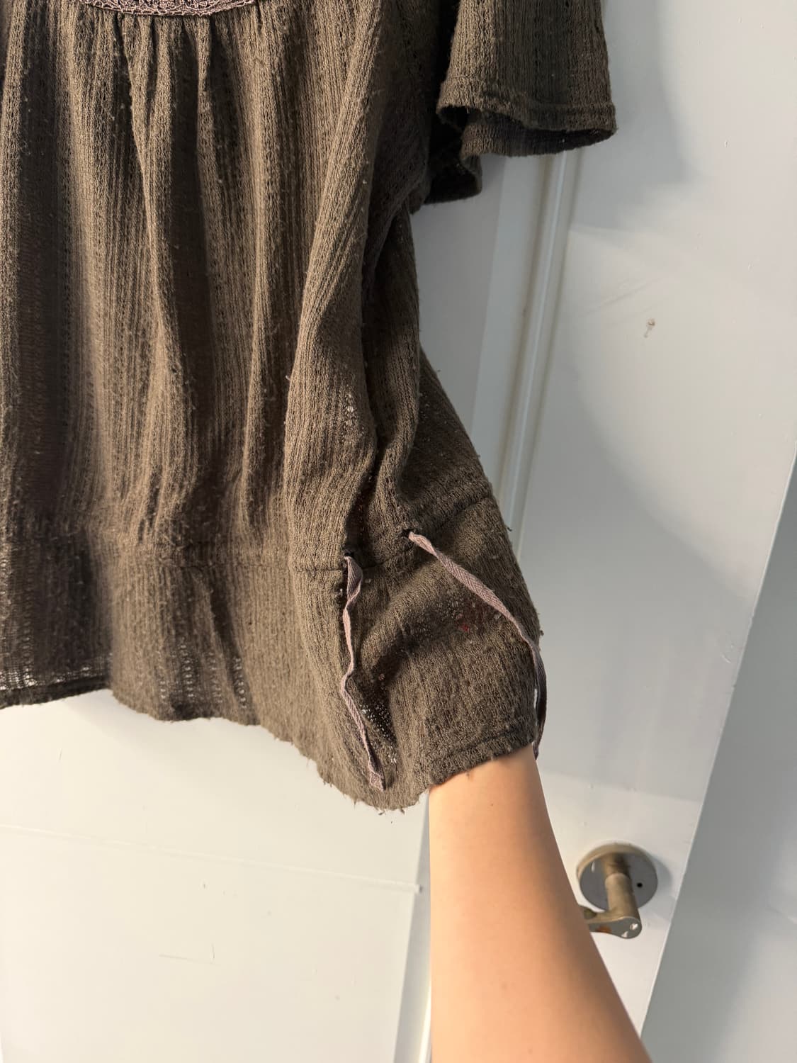 일본빈티지 모리 브라운 반팔 니트 상품이미지7