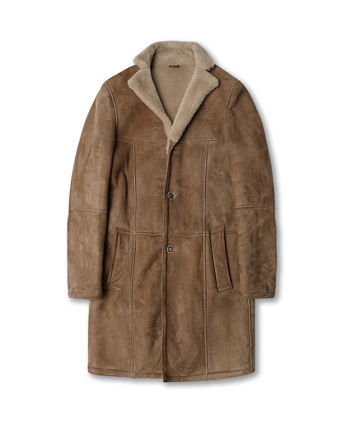 엠메띠 [Emmeti] 양가죽 스웨이드 오리지널 무스탕 롱 코트 상품이미지1