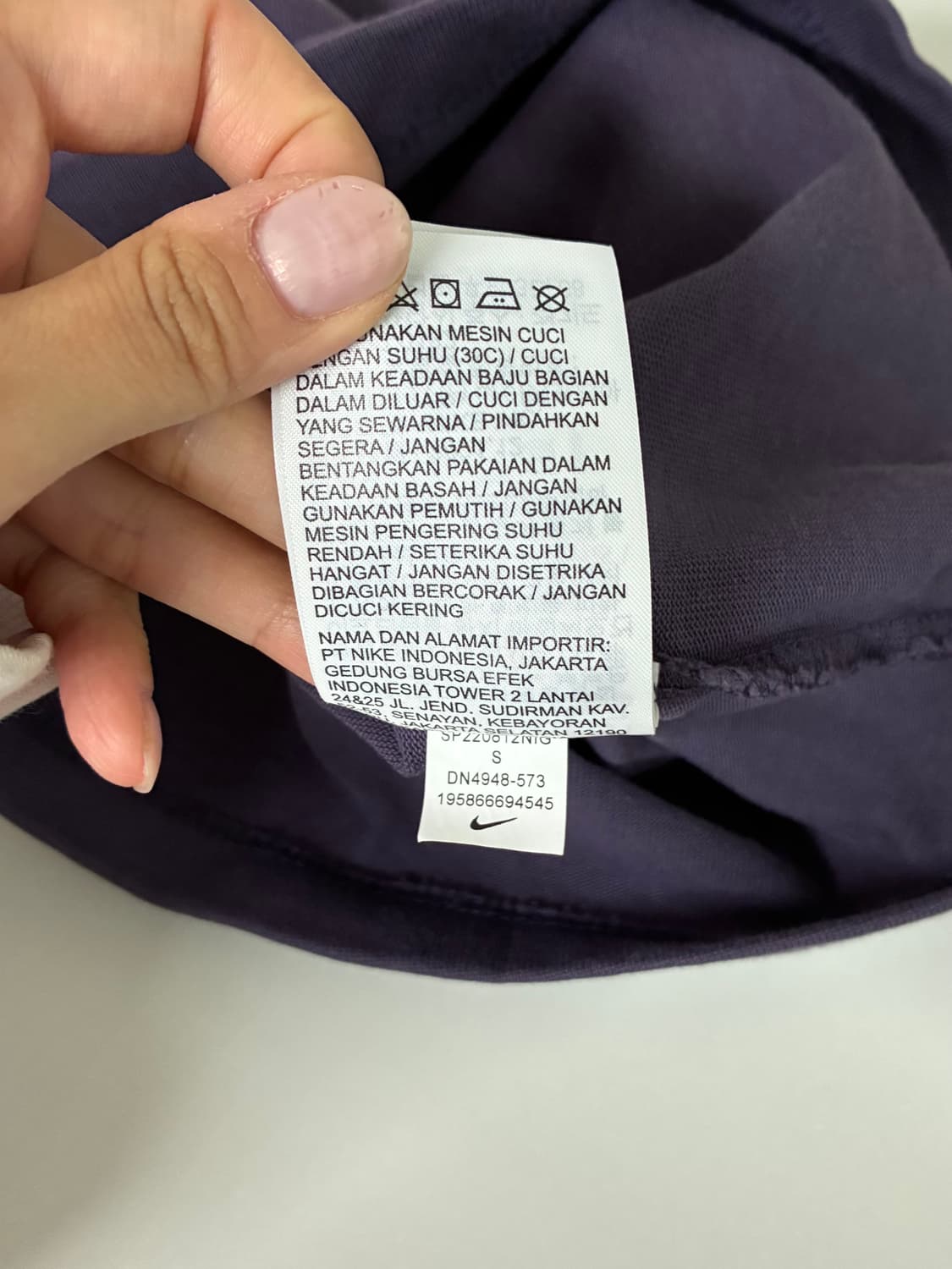 S) 나이키 여성 크롭 롱슬리브 티셔츠 퍼플 상품이미지6