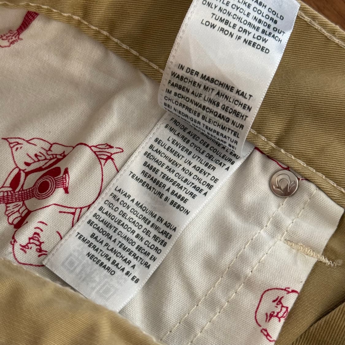 트루릴리전 베이지 코튼 스트레이트 팬츠 36 상품이미지7