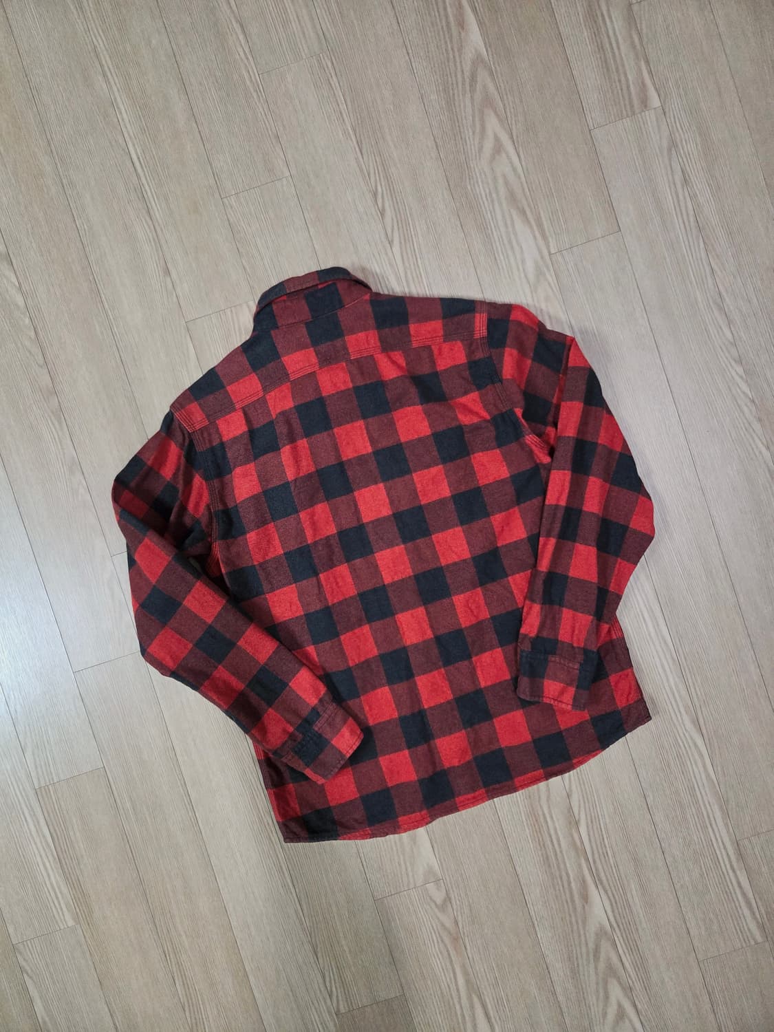 KATO 레드 체크 더블 포켓 플란넬 셔츠 상품이미지6