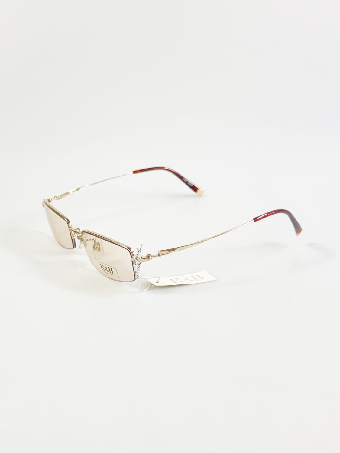 R&B EYEWEAR 반무테 스퀘어 메탈 빈티지 틴트 안경 상품이미지4
