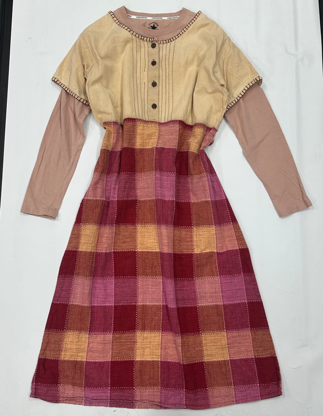 🍓하구미의 그런지 체크 원피스 코디세트 🍓 레이어드 히피 에스닉  상품이미지3