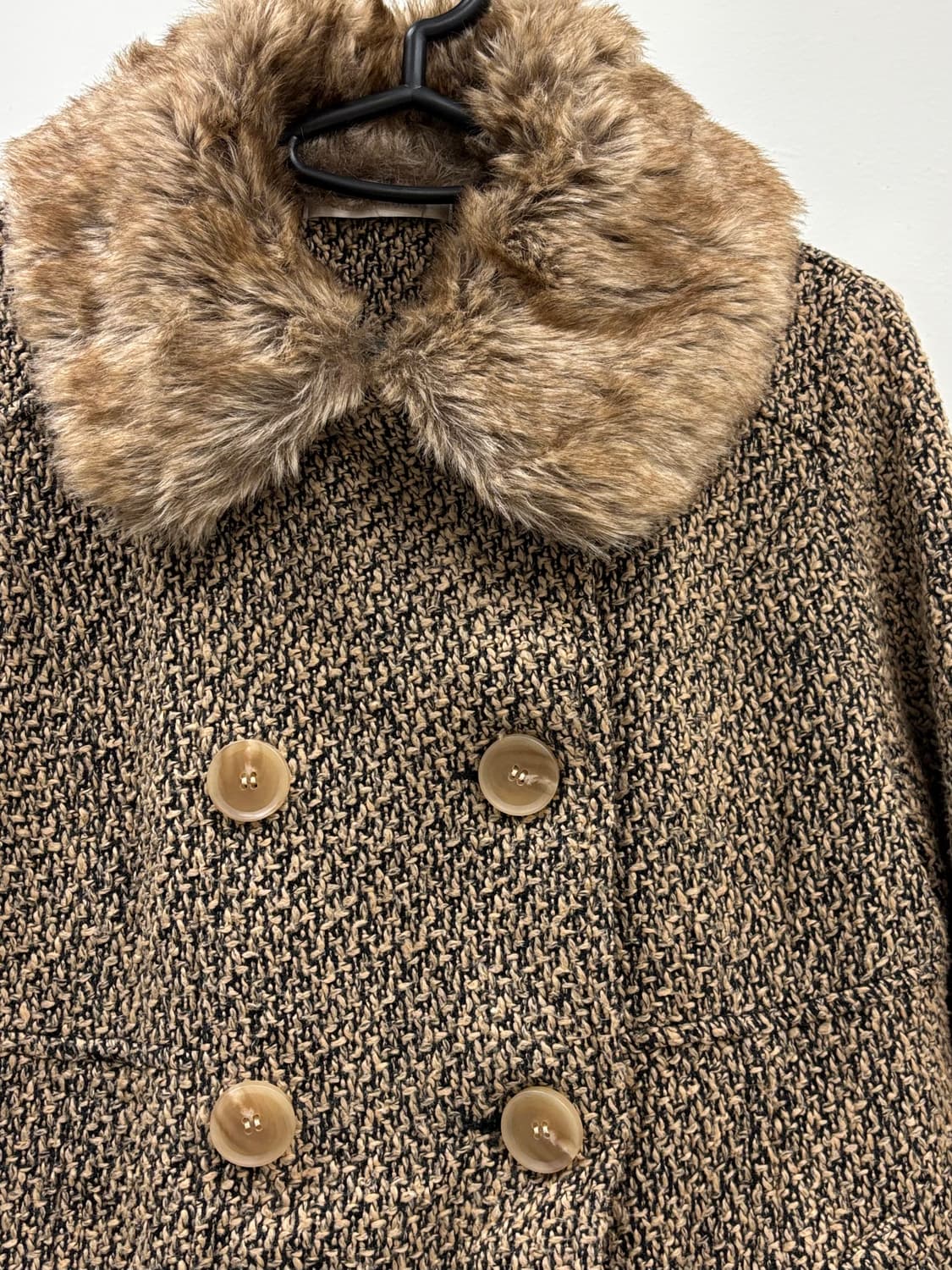 빈티지 브라운 하프 코트 상품이미지5