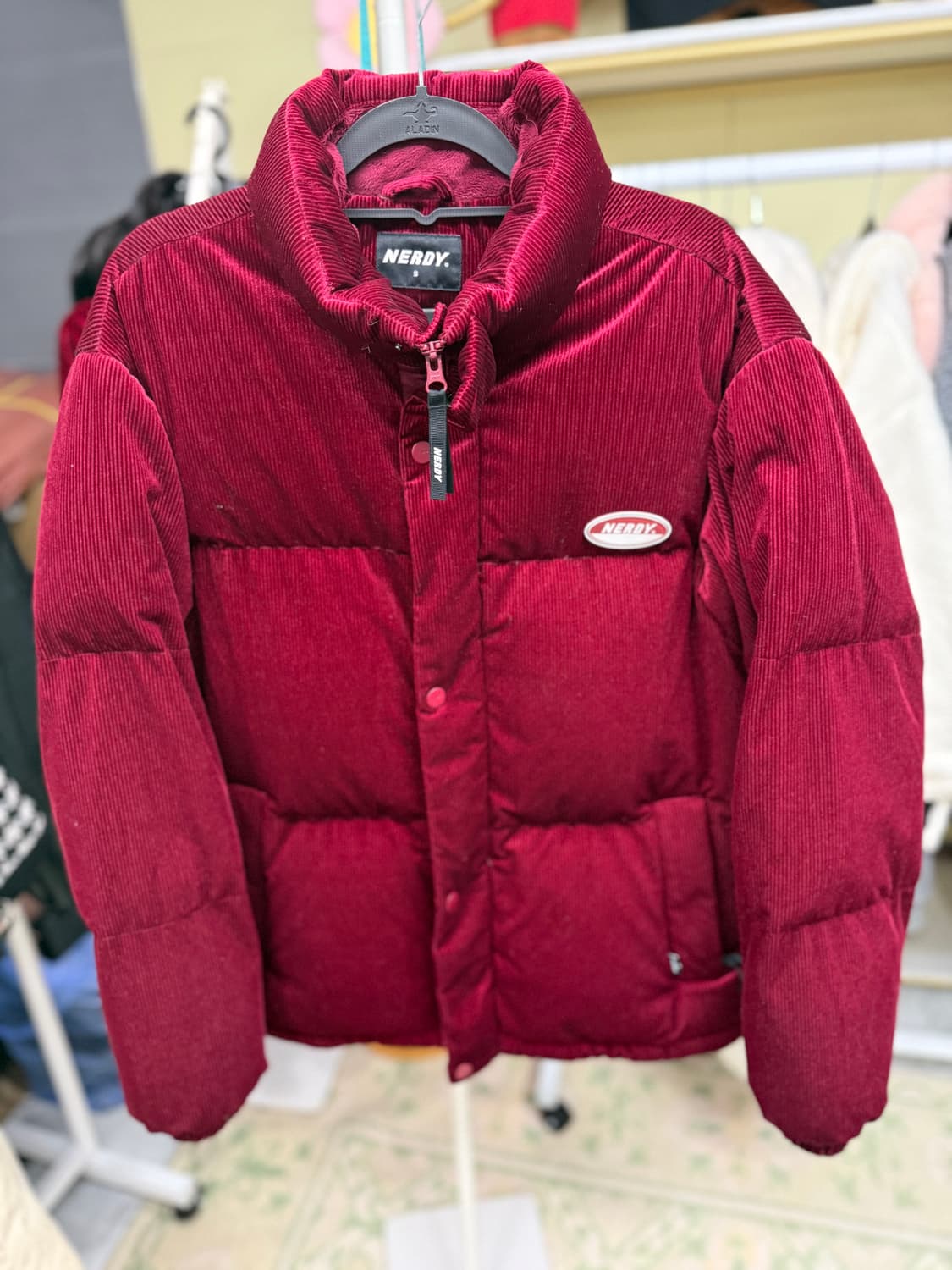 널디 코듀로이 패딩 버건디 상품이미지1