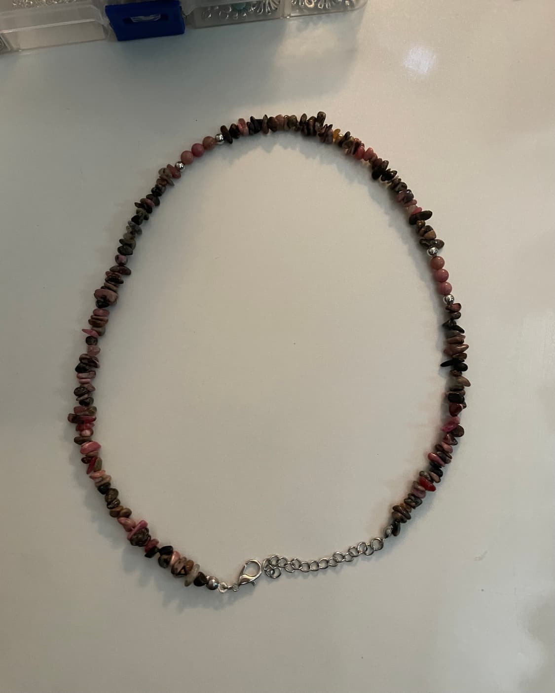 핑크&블랙 원석 목걸이 상품이미지1