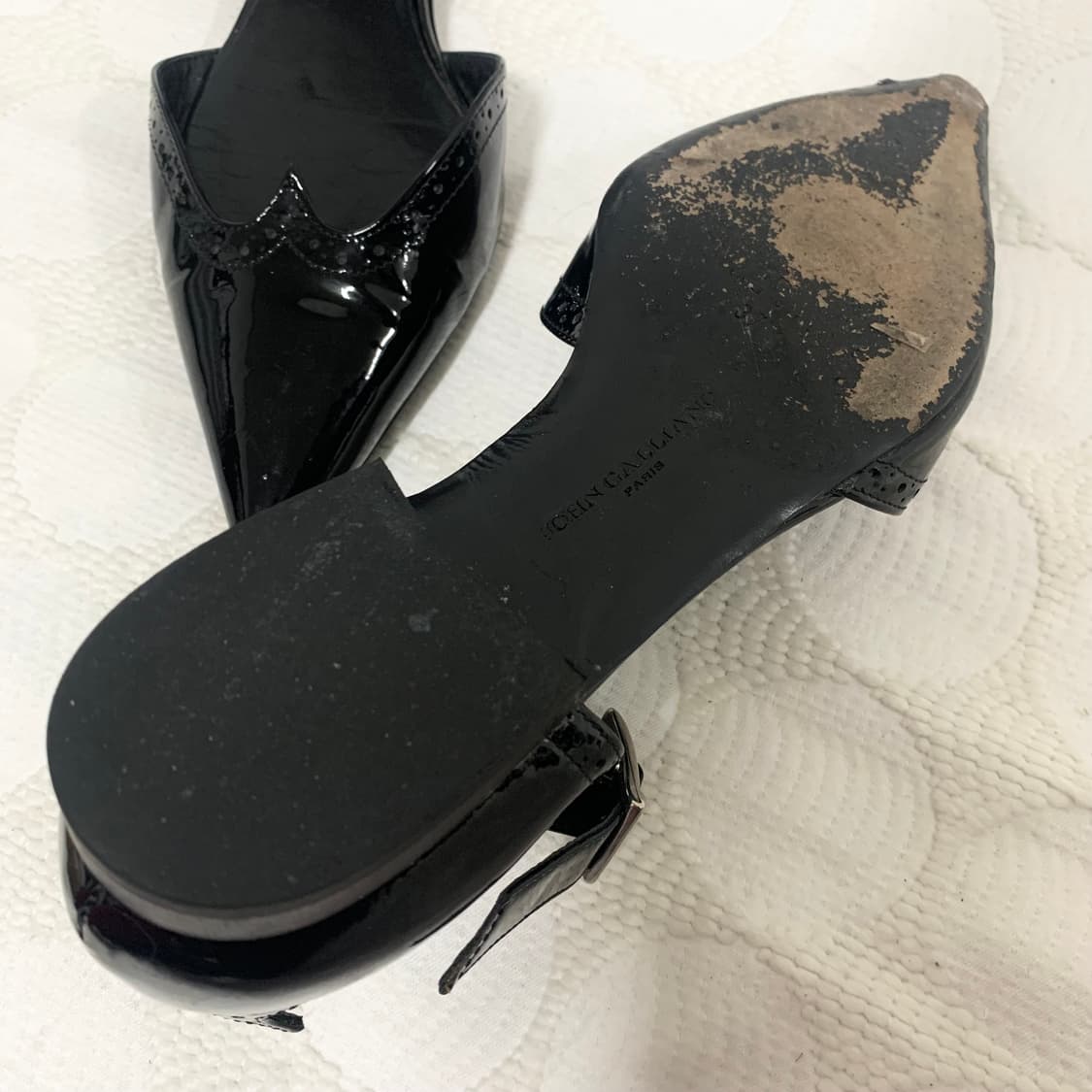 존 갈리아노 블랙 에나멜 포인티드 토 메리제인 슈즈 상품이미지10