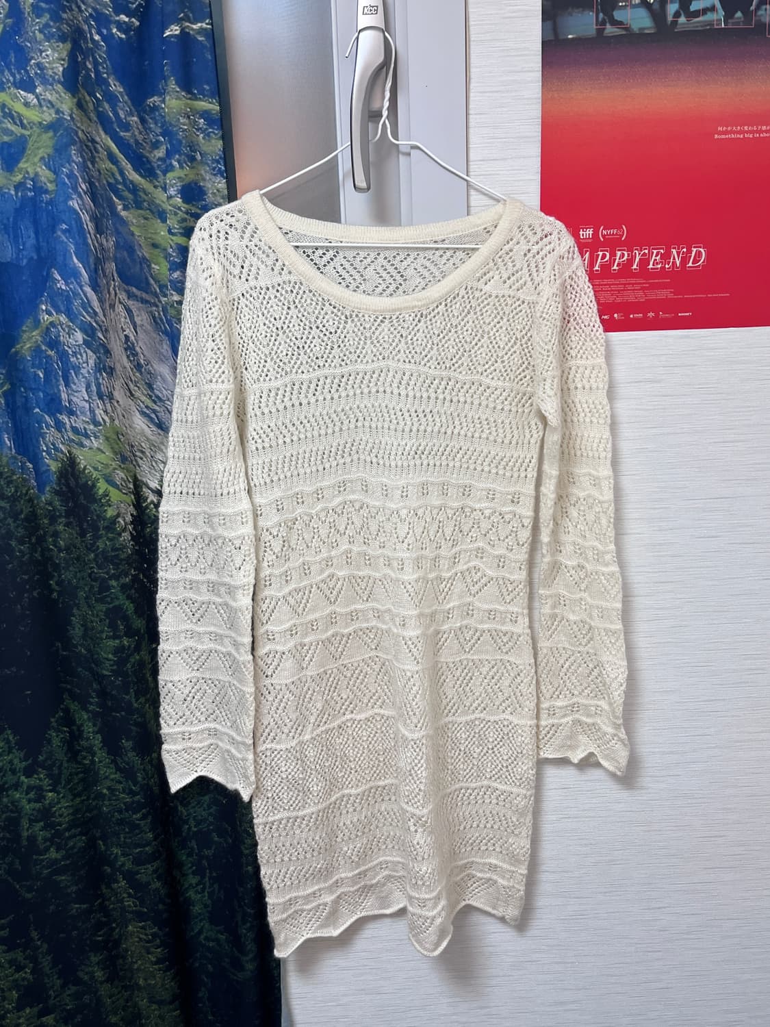 빈티지 니트 레이스 원피스 상품이미지2