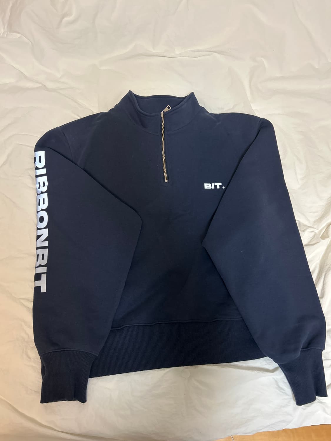 리본빛 Roni Half zip sweat - Navy 상품이미지3