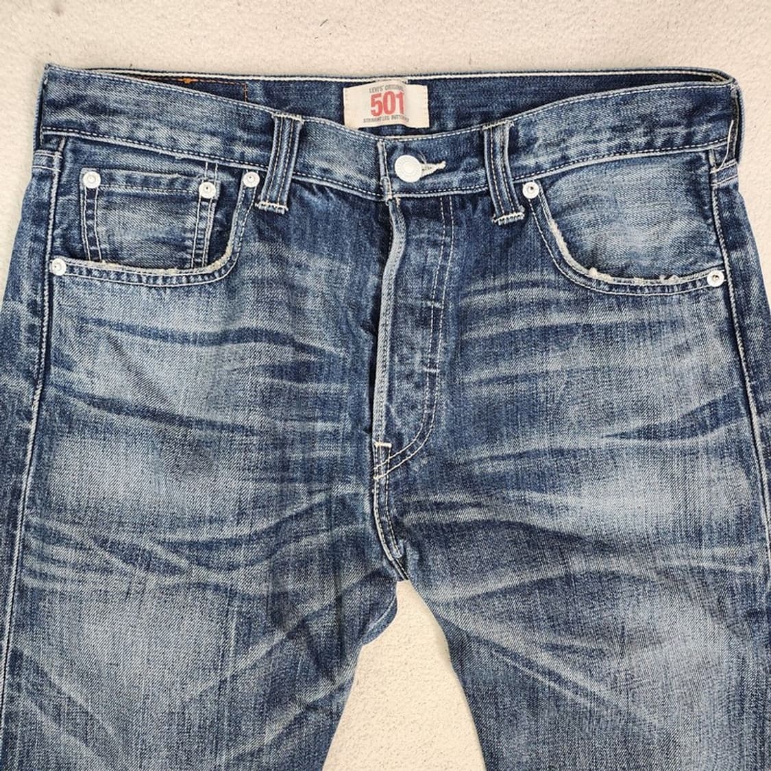 LEVI'S 501 스트레이트핏 워싱데님 팬츠 상품이미지2