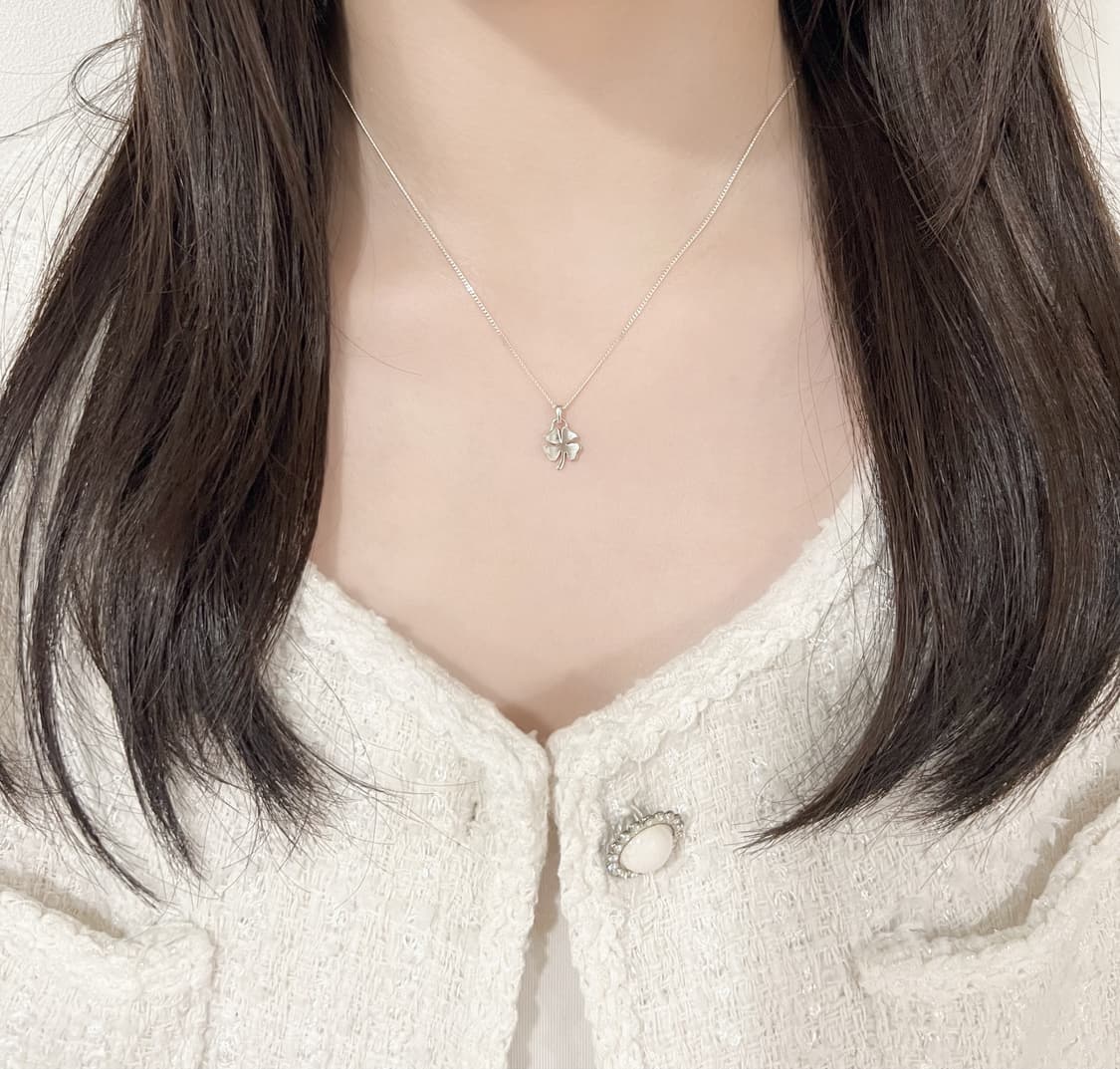 실버925 하루에 스며든 행운, 네잎클로버 은 목걸이 상품이미지7