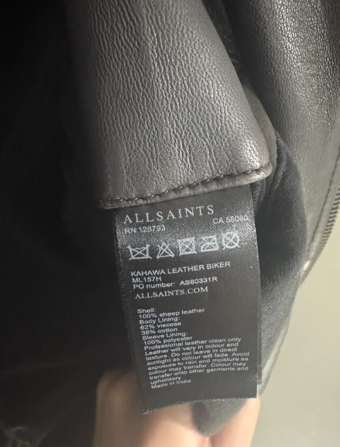 올세인츠 램스킨 양 가죽자켓 상품이미지3