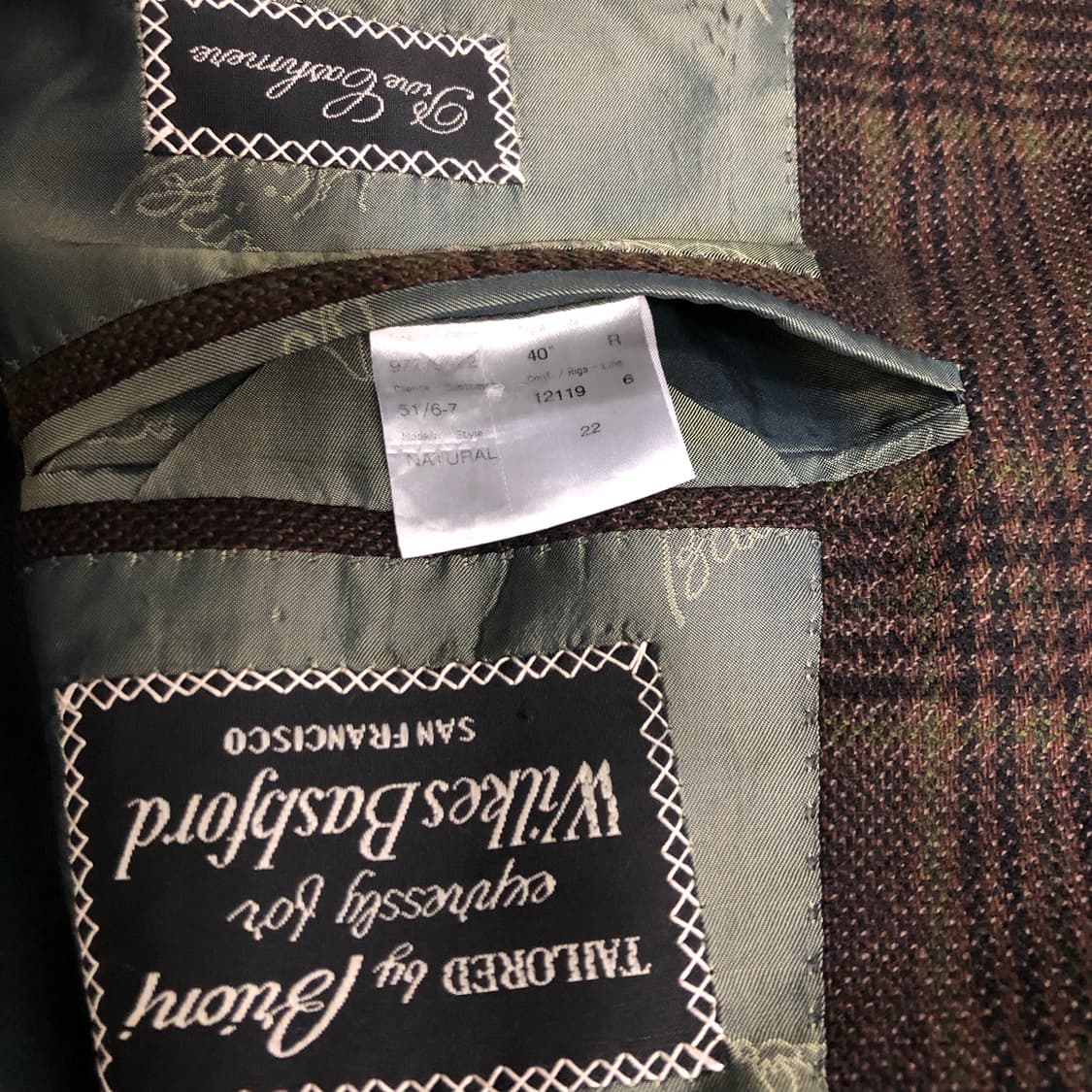 브리오니 캐시미어100 이태리 체크 자켓 40 상품이미지4