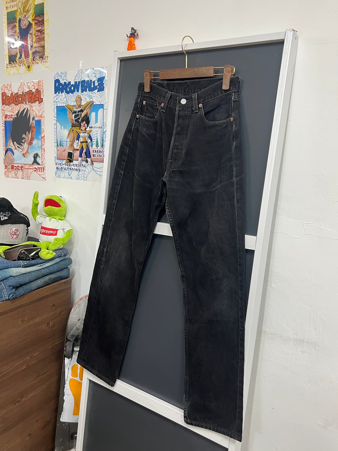 90s USA Levis 리바이스 501 스트레이트 흑청 데님 팬츠 상품이미지9