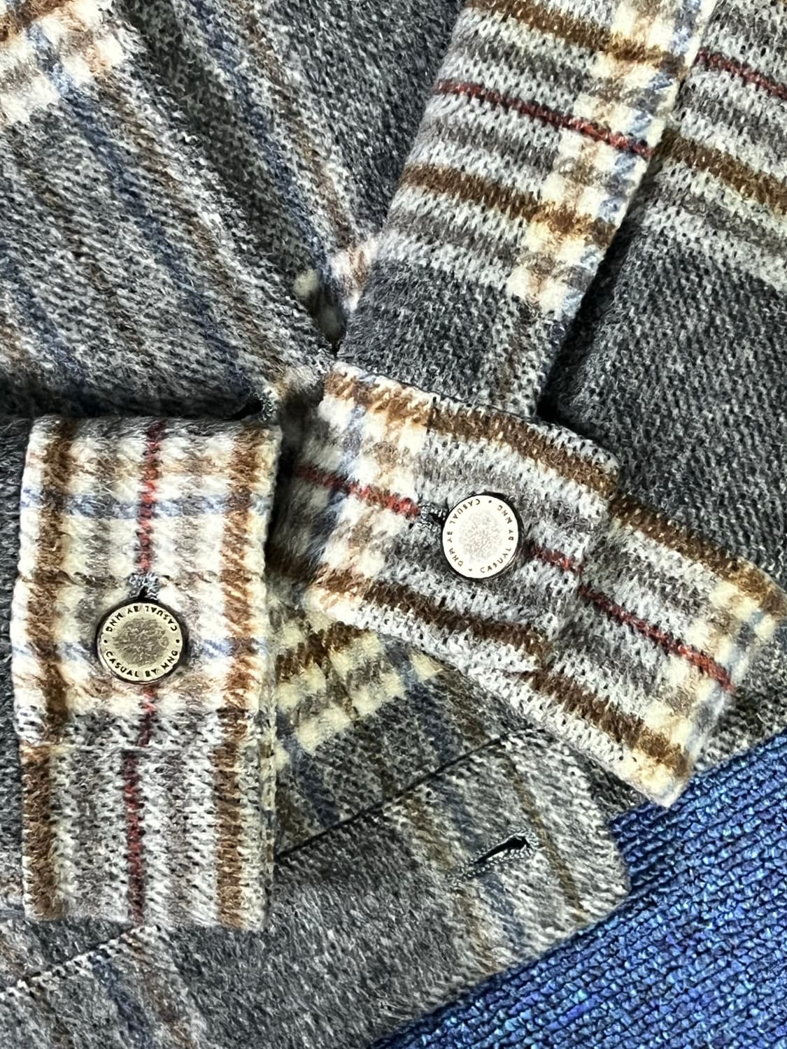 망고 체크 자켓 상품이미지3