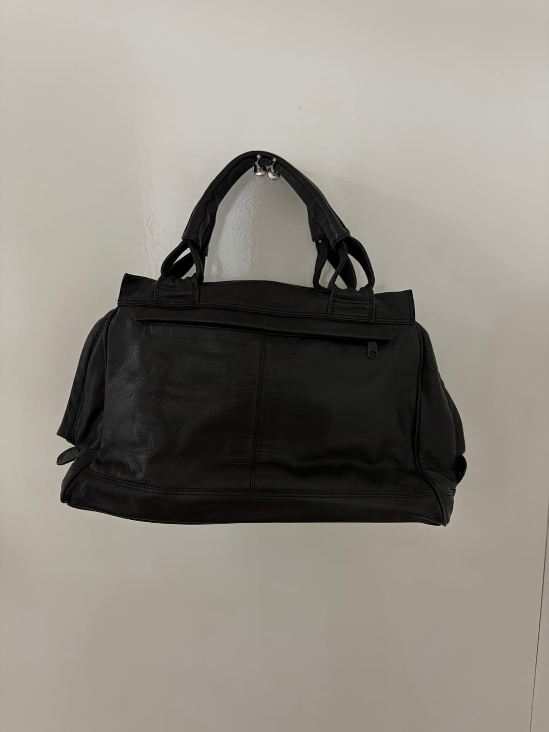 일본 빈티지 블랙 가죽 가방 맥북 14인치 수납 가능 상품이미지2