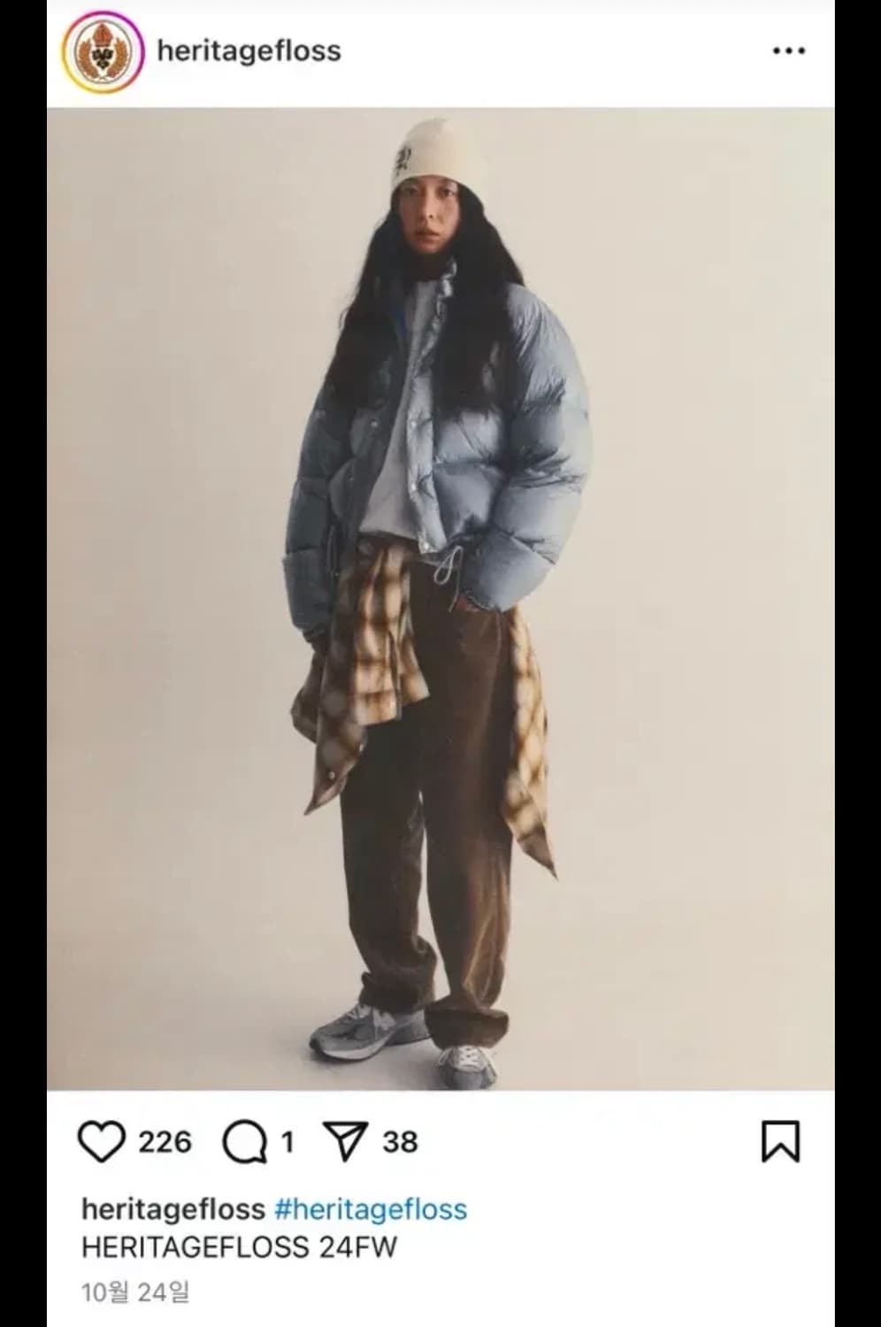 헤리티지플로스 구스 다운 패딩 L 상품이미지9