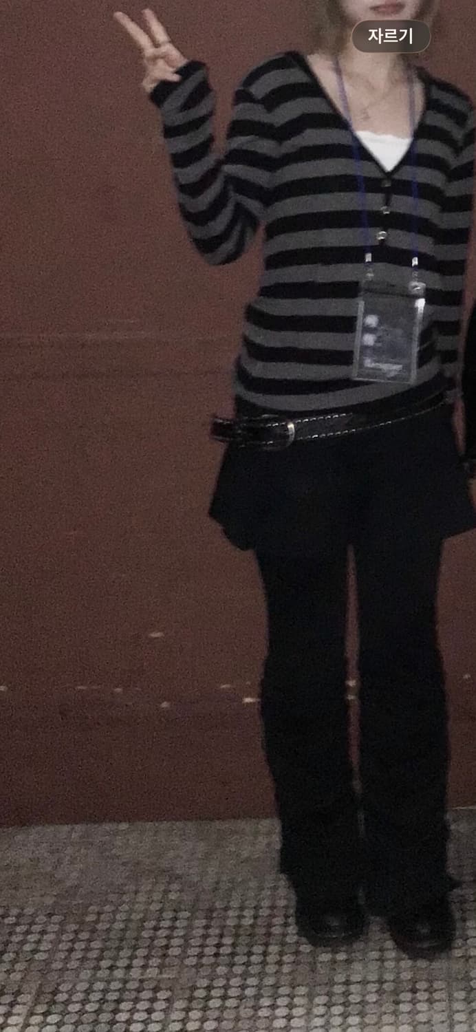 블랙 스트라이프 후드롱슬리브 상품이미지3