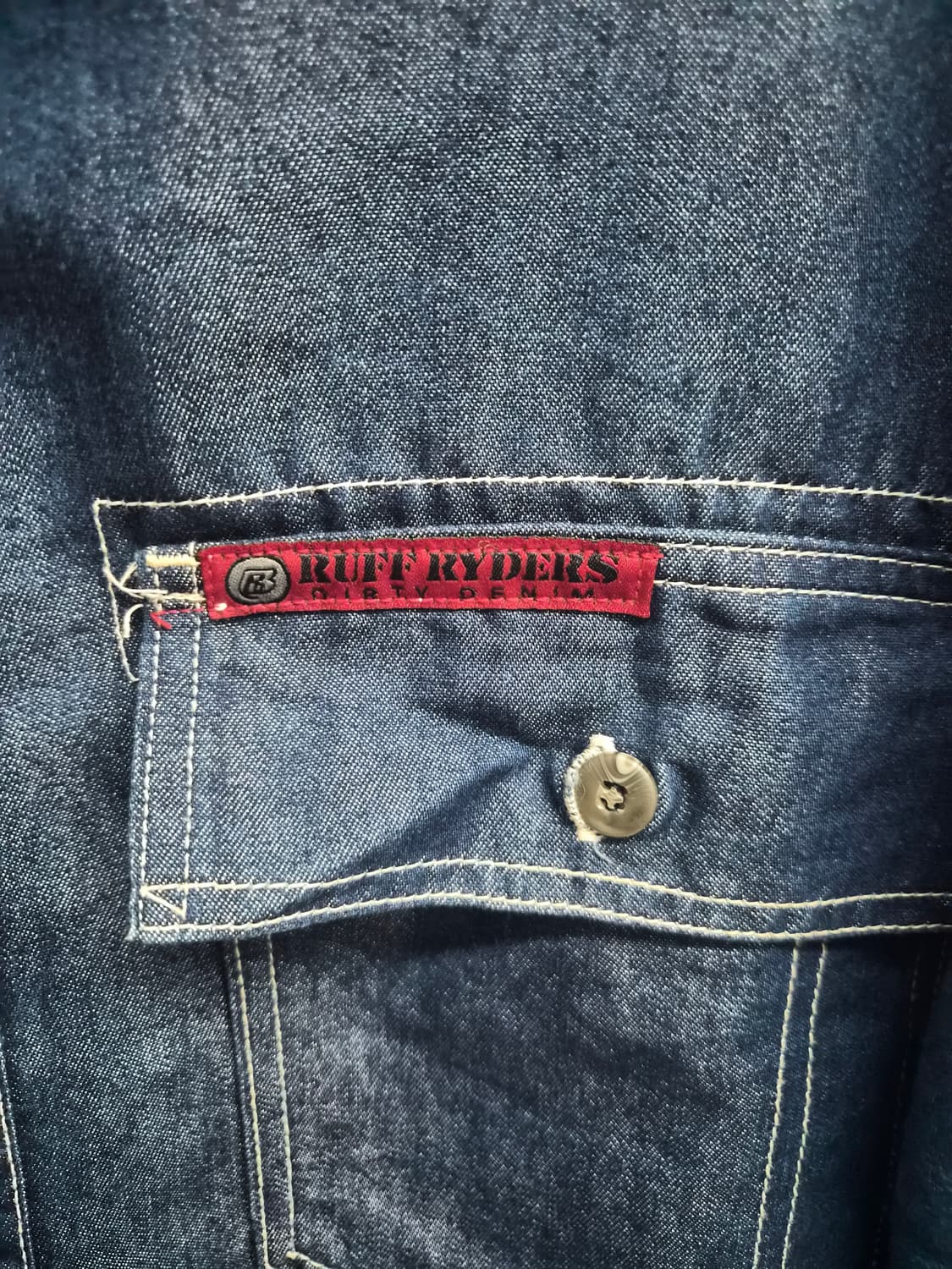 L/115) RUFF RIDERS 90's 힙합 데님 셔츠 팝니다 상품이미지4