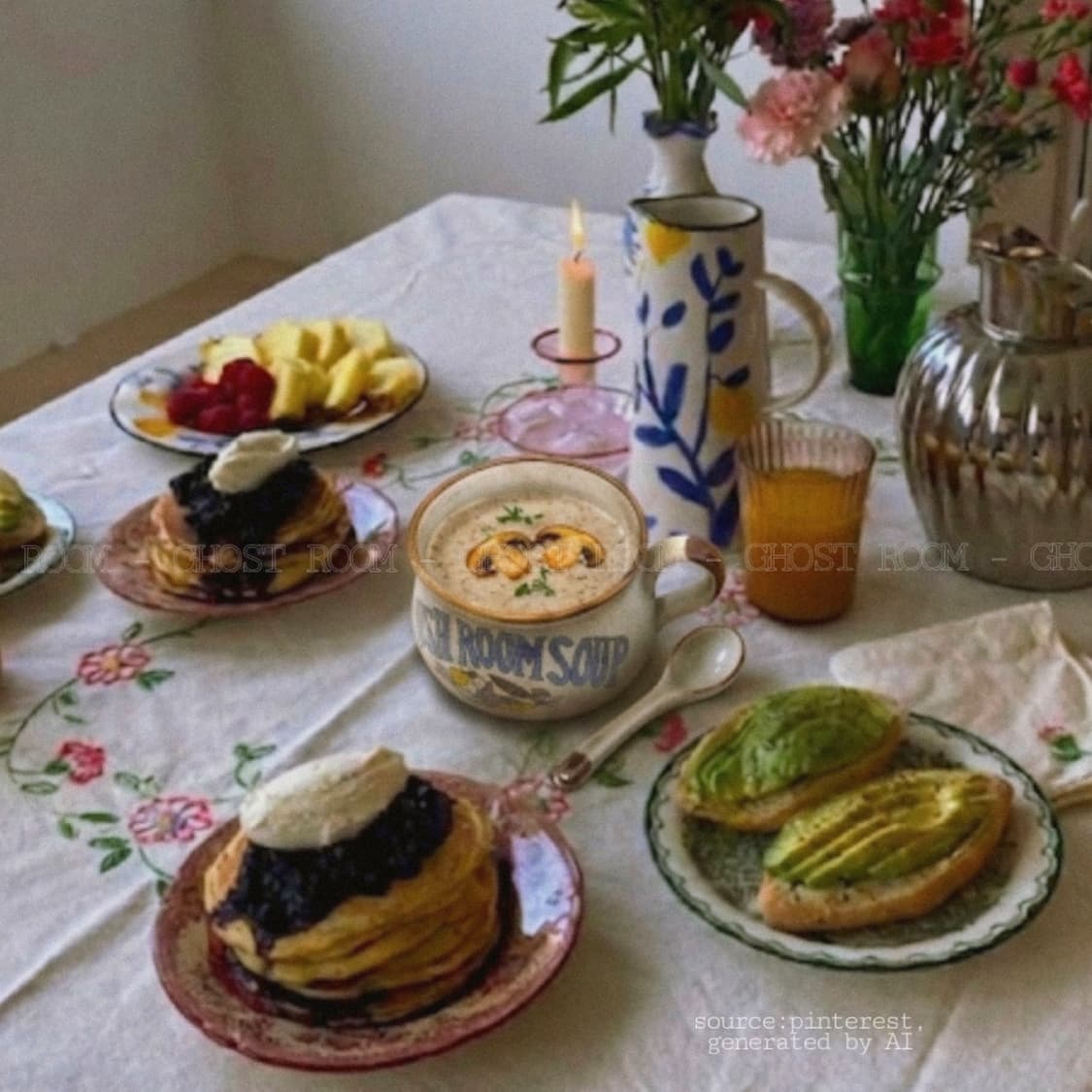70s Festival MUSHROOM SOUP 스톤웨어 수프 머그  상품이미지2