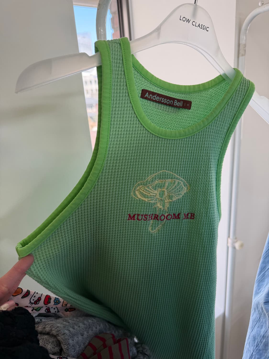 앤더슨벨 머쉬룸 와플 슬리브리스 민트 상품이미지2