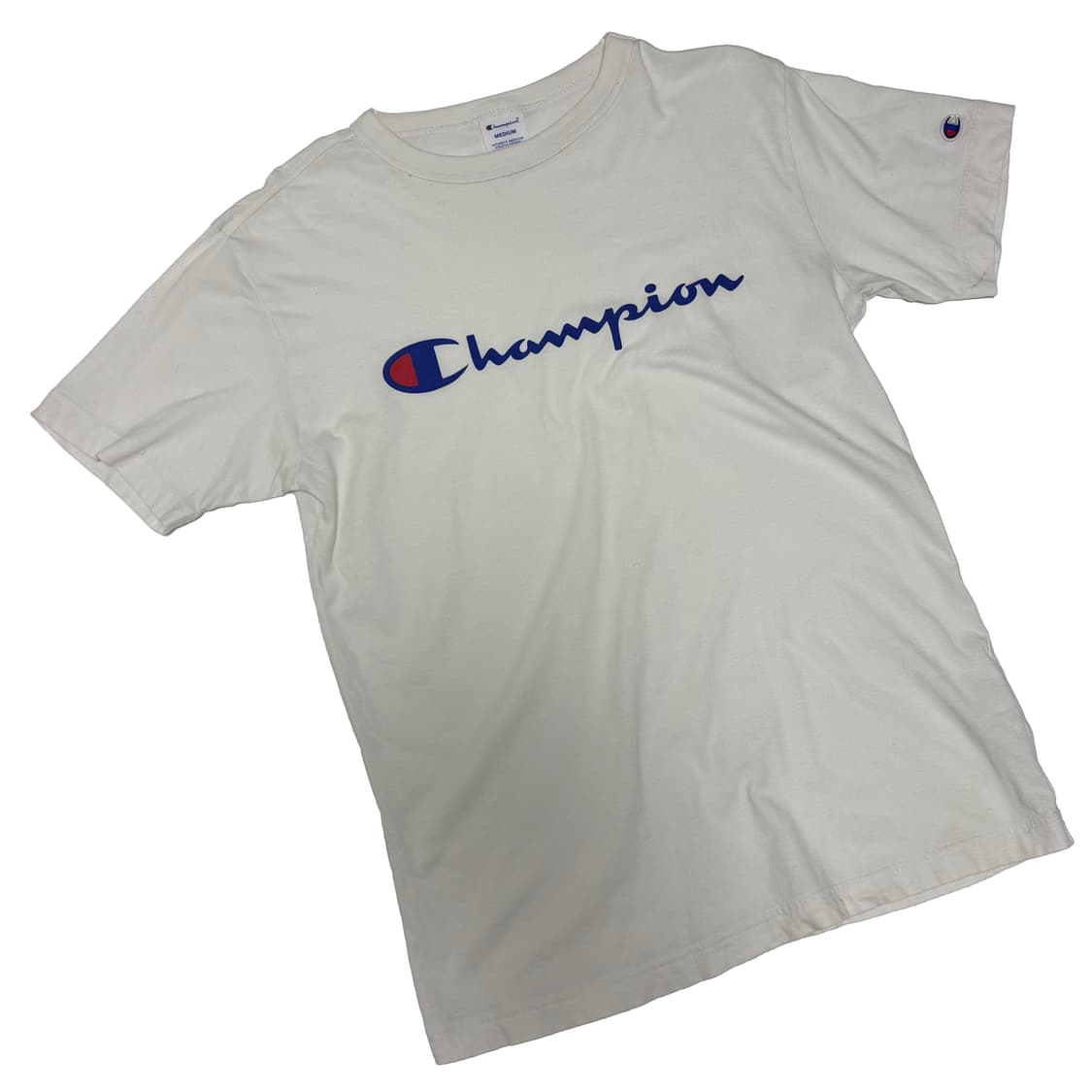 챔피언(Champion) 스크립트 로고 반팔 티셔츠 화이트 상품이미지1