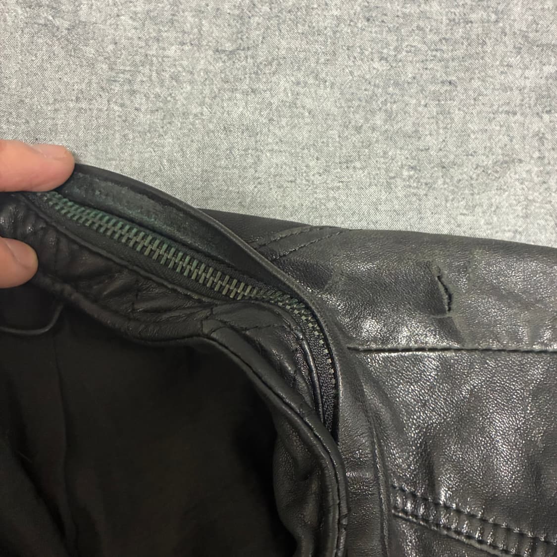 블랙 레더 양가죽 라이더 자켓 상품이미지9