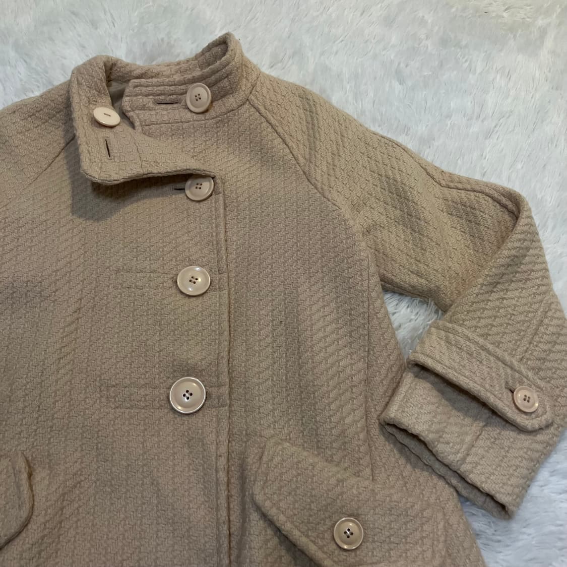 빈티지 아이보리 패턴 코트 843 y2k 스트릿 모리 갸루 일본빈티지 펑 상품이미지3