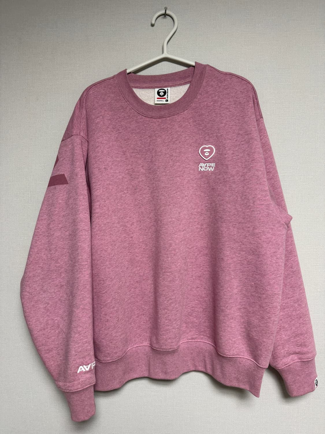 에이프 크루넥 스웻셔츠 핑크 L 상품이미지1