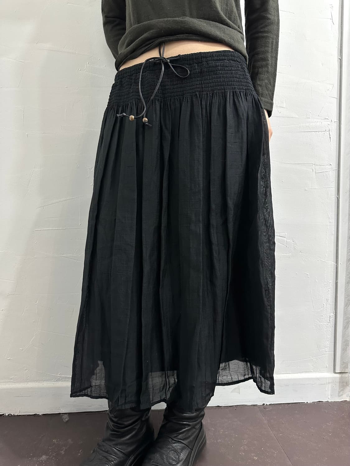 natural flare banding skirt 상품이미지3