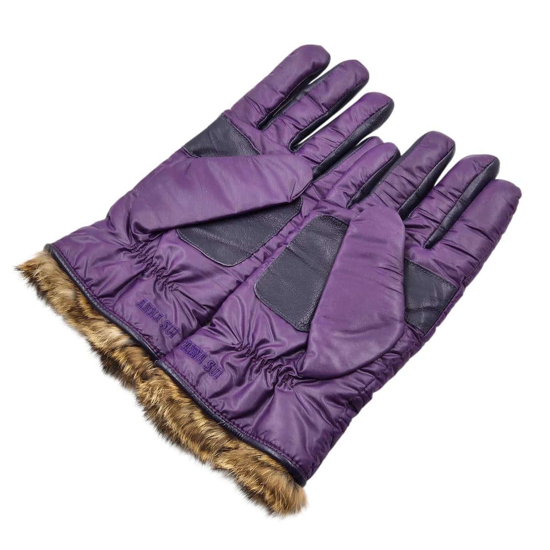 04s 안나수이 퍼플 나비 패디드 레더 장갑 상품이미지4