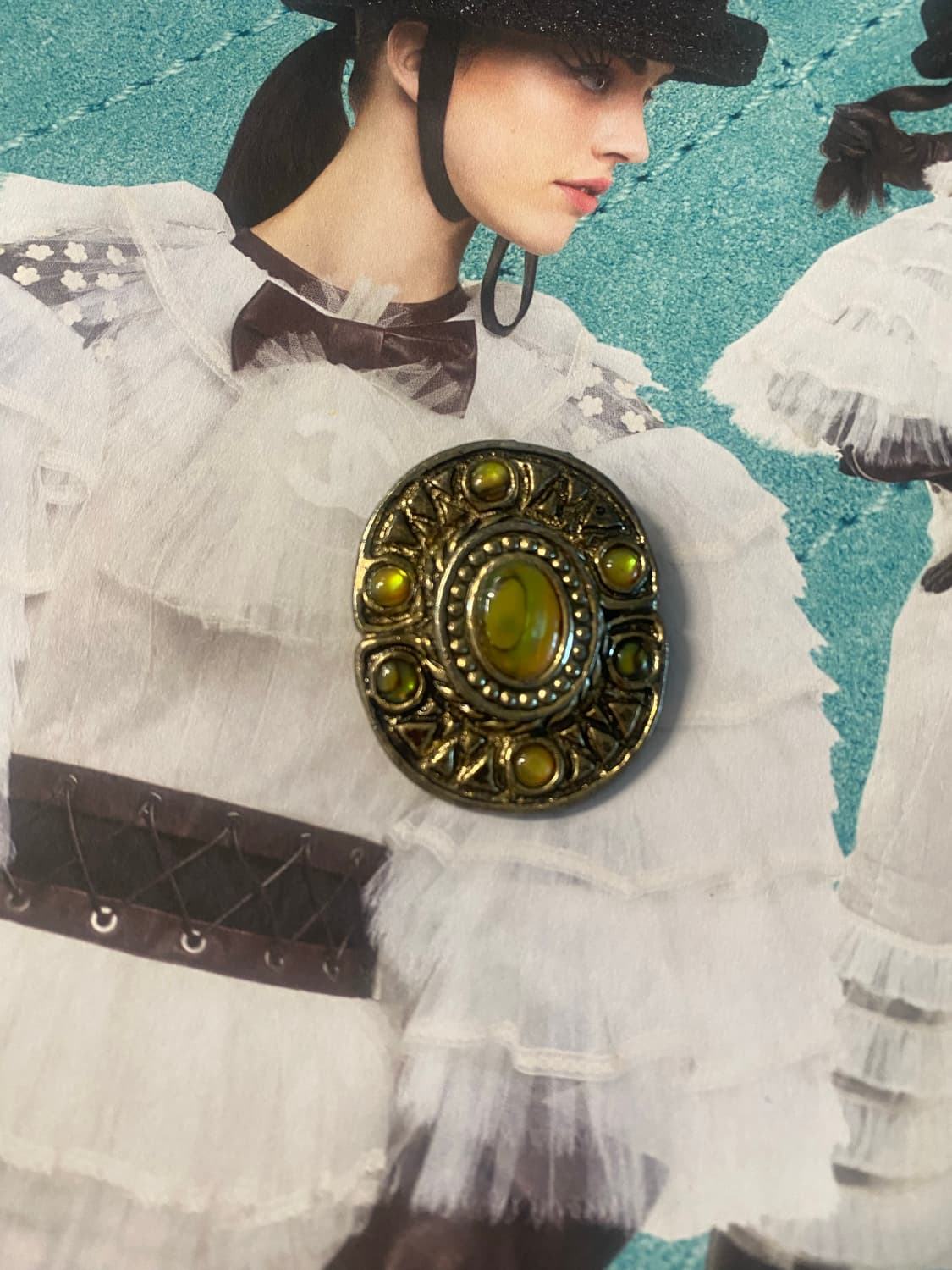 빈티지 오팔빛 앤틱 브로치 상품이미지2