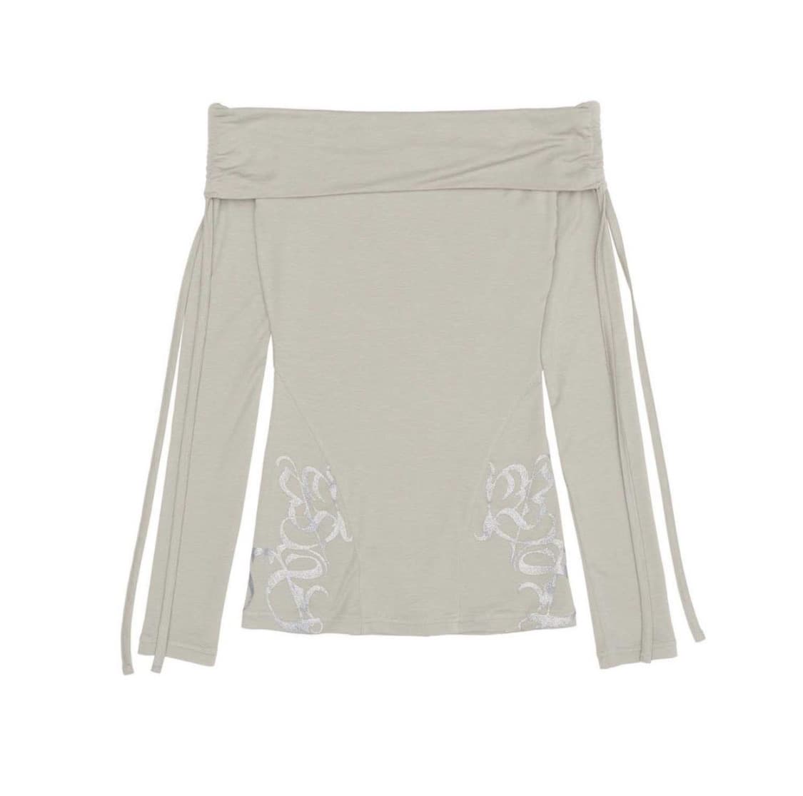 Off-Shoulder Glitter Long Sleeve Light G 상품이미지1