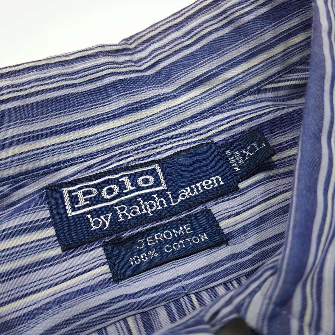 CL433 XL 폴로 90s 코튼 멀티스트라이프 블루 셔츠 남방 상품이미지4