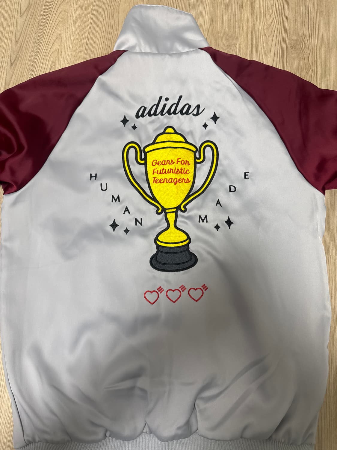  아디다스 X 휴먼메이드 리버서블 트랙 자켓 버건디 상품이미지4